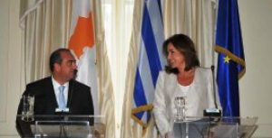 Δηλώσεις της Ντόρας Μπακογιάννη και του Κυπρίου ομολόγου της Μάρκου Κυπριανού μετά τη συνάντησή τους